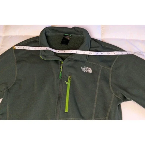 ​The North Face Summit Series 1/4 Zip Fleece Pullover Green Men's Medium Pocket - Picture 9 of 10